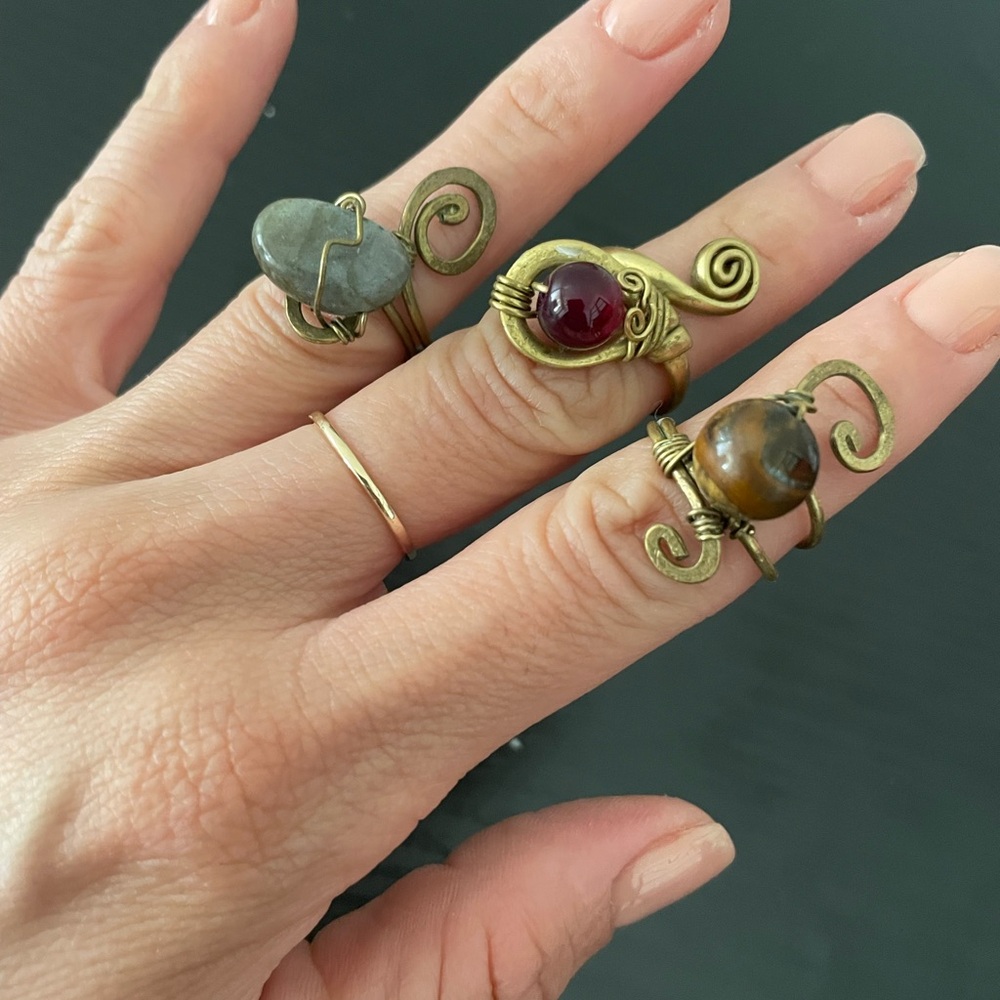 Brass Crystal rings